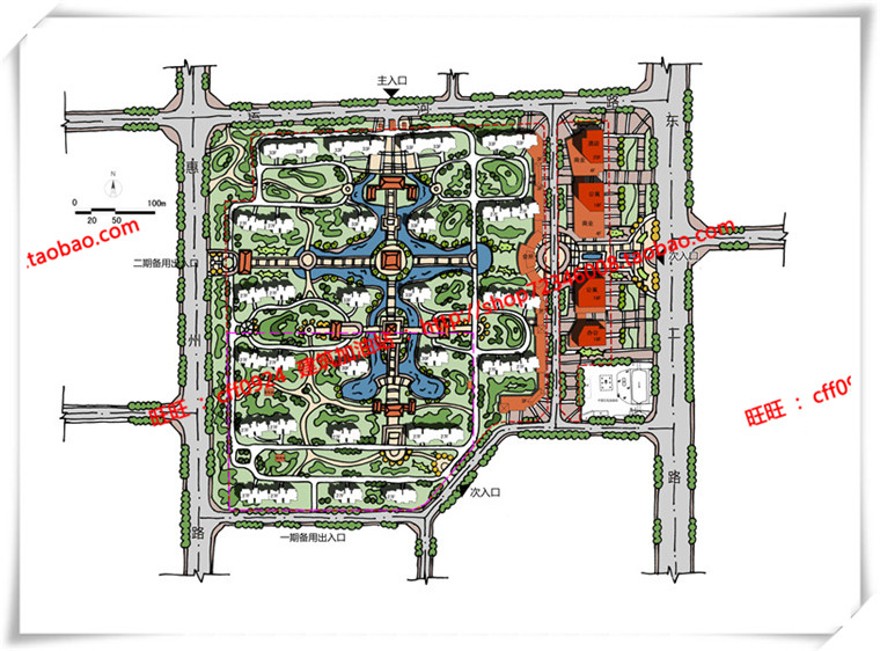 建筑图纸266小区规划方案文本包有SU模型+cad总图+PPT文本