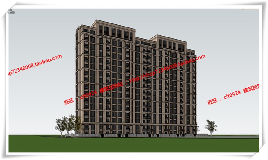 建筑图纸298香山住宅小区小区规划cad图纸/SU模型/效果图