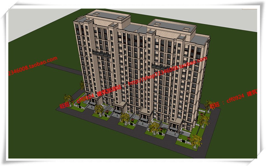 建筑图纸298香山住宅小区小区规划cad图纸/SU模型/效果图