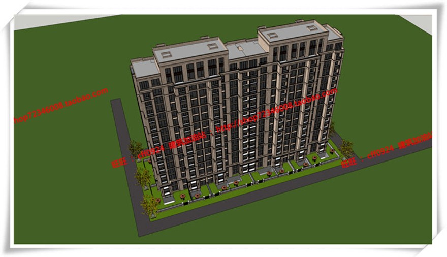 建筑图纸298香山住宅小区小区规划cad图纸/SU模型/效果图