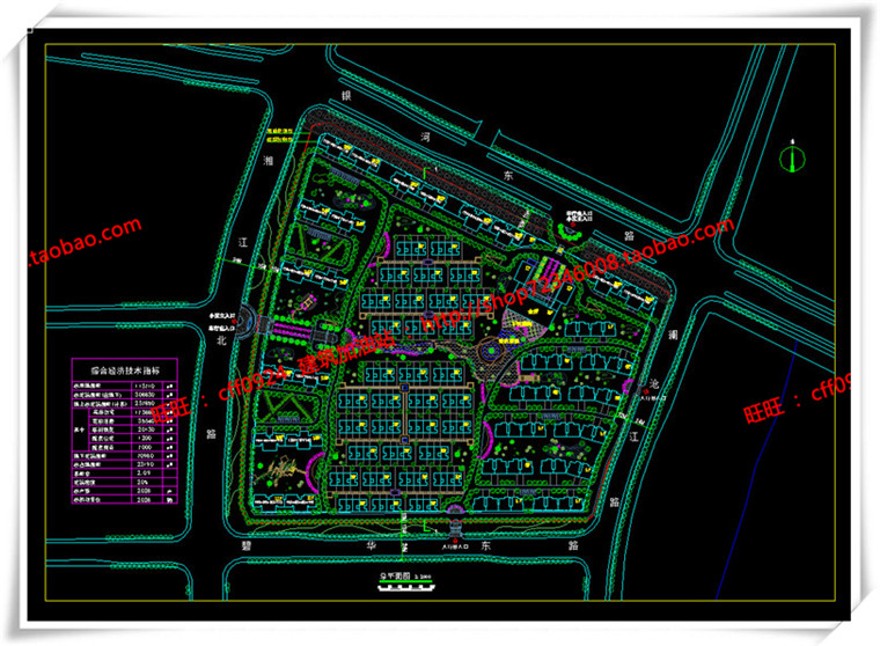 建筑图纸298香山住宅小区小区规划cad图纸/SU模型/效果图