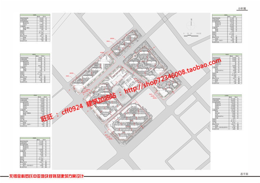 住宅区小区住宅规划设计效果图文本cad总图/平面/户型