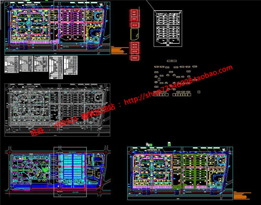 住宅区规模化生活社区规划商业中心cad总图文本