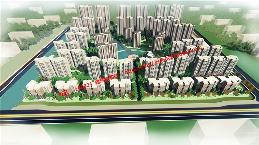 居住规划设计建筑景观规划资料住宅小区建筑设计cad总图su模型效建筑资源