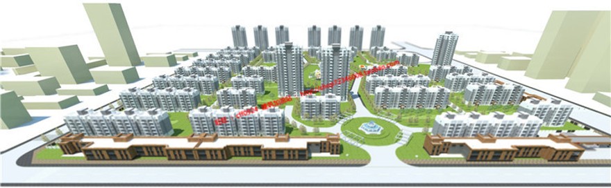 小区psd排版展板设计答辩住宅区规划设计su模型cad图纸