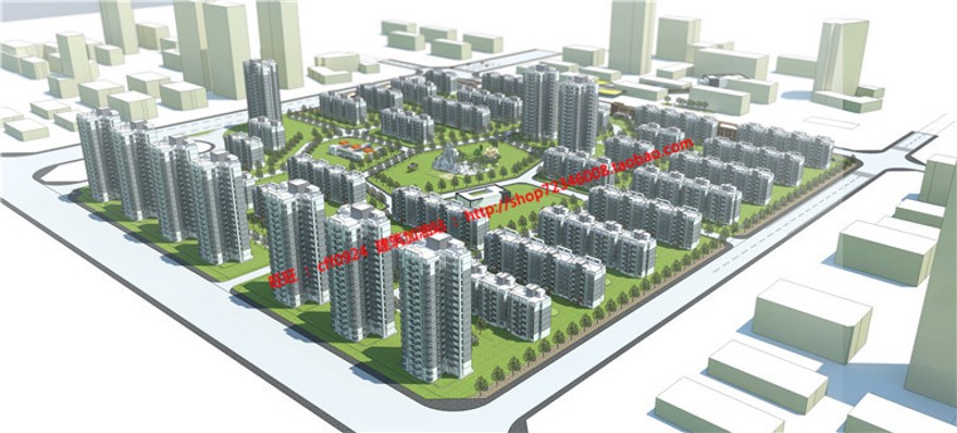 小区psd排版展板设计答辩住宅区规划设计su模型cad图纸