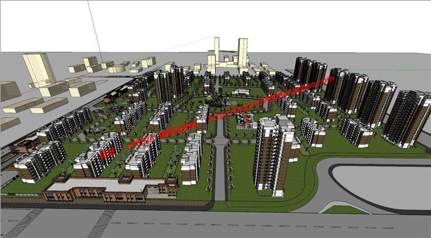 小区psd排版展板设计答辩住宅区规划设计su模型cad图纸