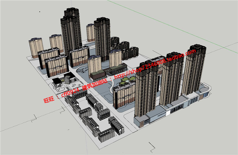 住宅区规划设计cad图纸总图户型su模型