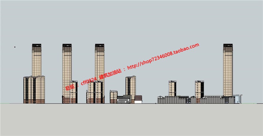 住宅区规划设计cad图纸总图户型su模型