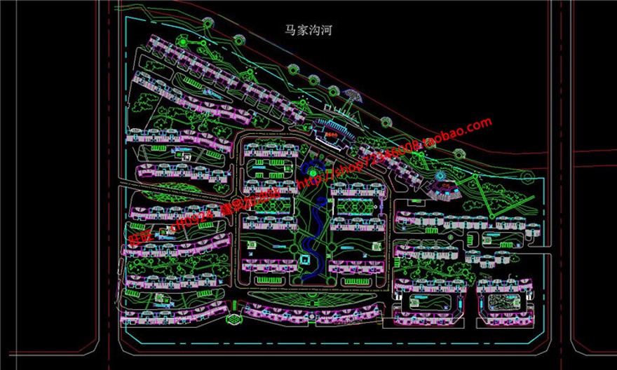 中式小区规划多层建筑方案设计cad总图su模型