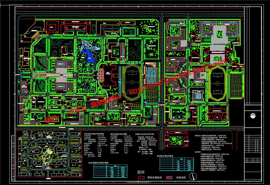 建筑小区规划方案设计总图cad图纸文本