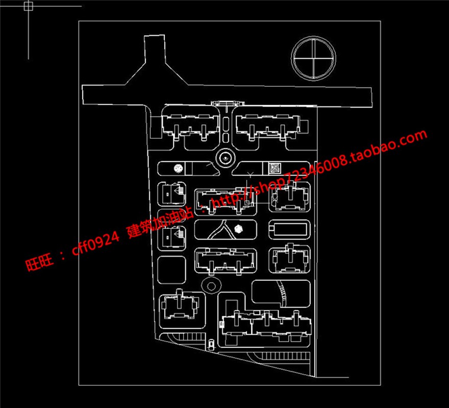 小型住宅区小区规划设计cad总图su模型及剖面设计图