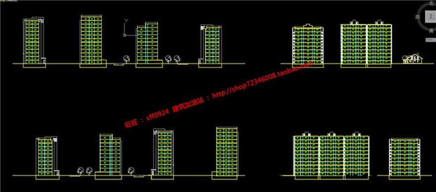 小型住宅区小区规划设计cad总图su模型及剖面设计图