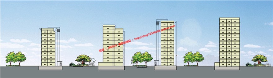 小型住宅区小区规划设计cad总图su模型及剖面设计图