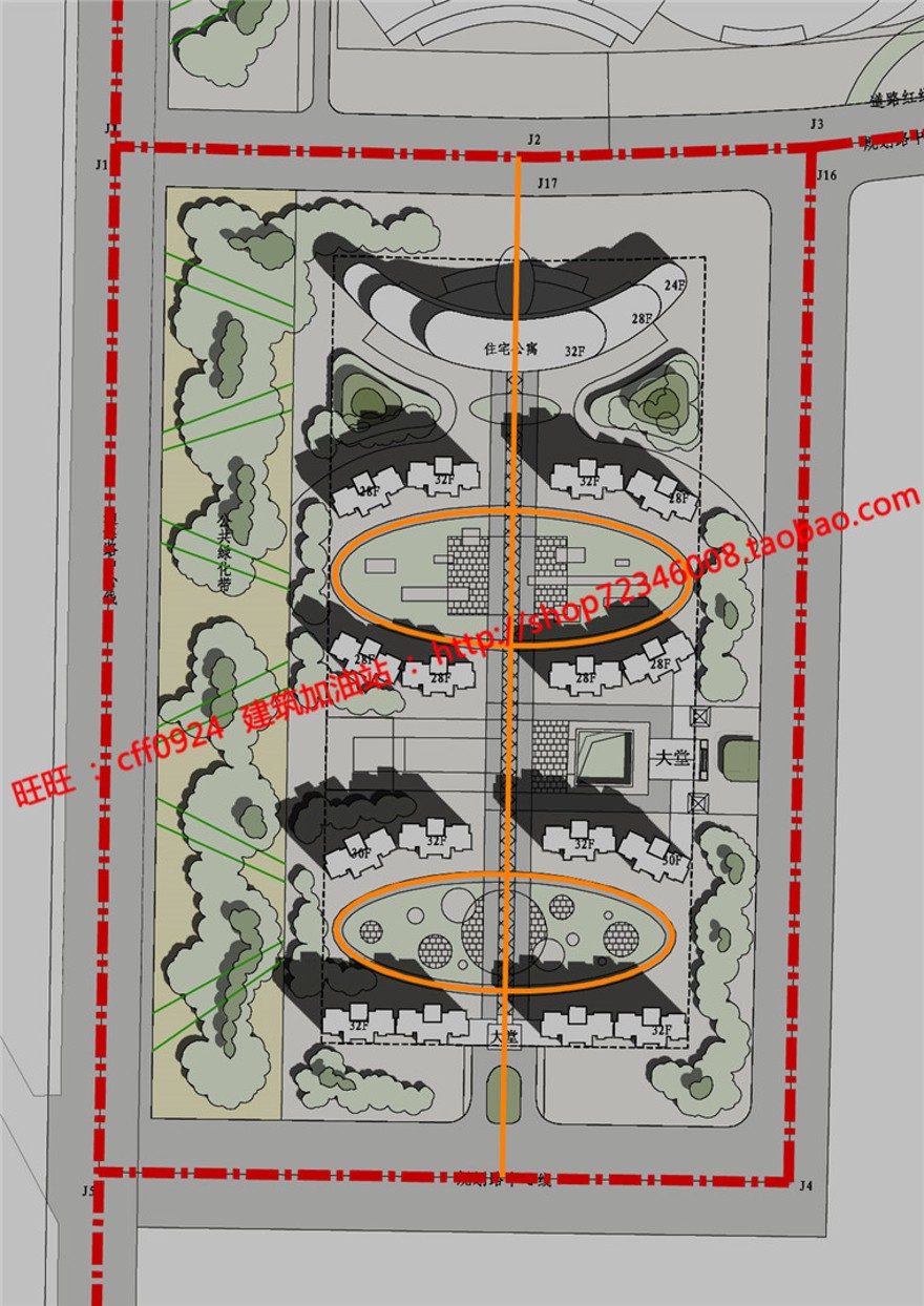 cad图纸+效果图+文本jpg住宅区小区住宅建筑方案设计