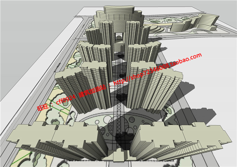 cad图纸+效果图+文本jpg住宅区小区住宅建筑方案设计