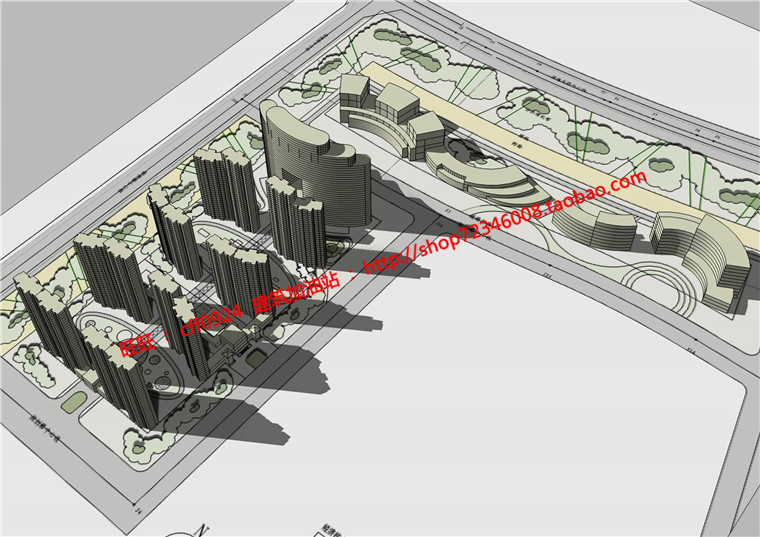 cad图纸+效果图+文本jpg住宅区小区住宅建筑方案设计