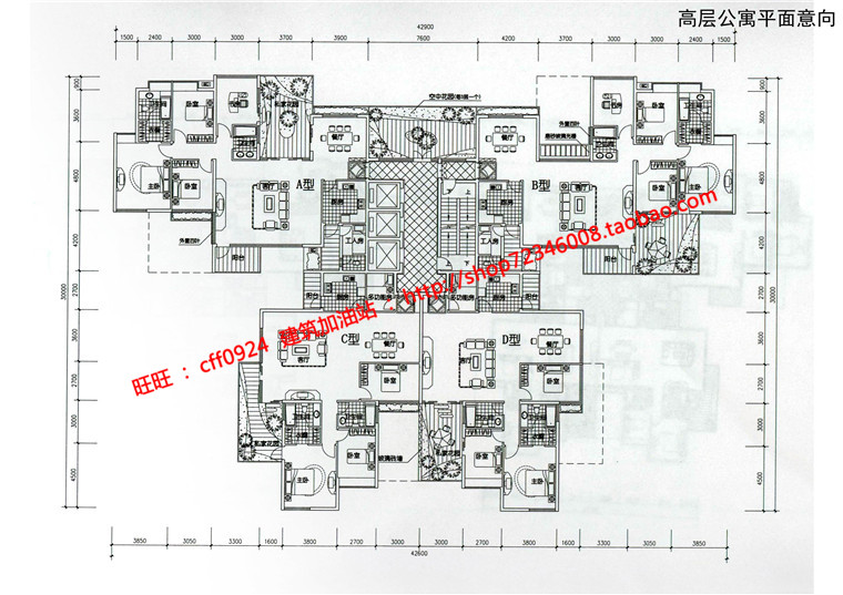 cad图纸+效果图+文本jpg住宅区小区住宅建筑方案设计