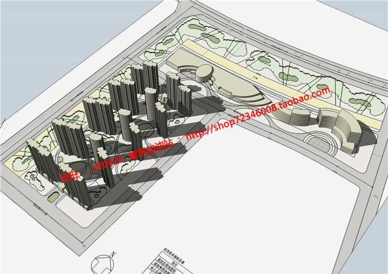 cad图纸+效果图+文本jpg住宅区小区住宅建筑方案设计