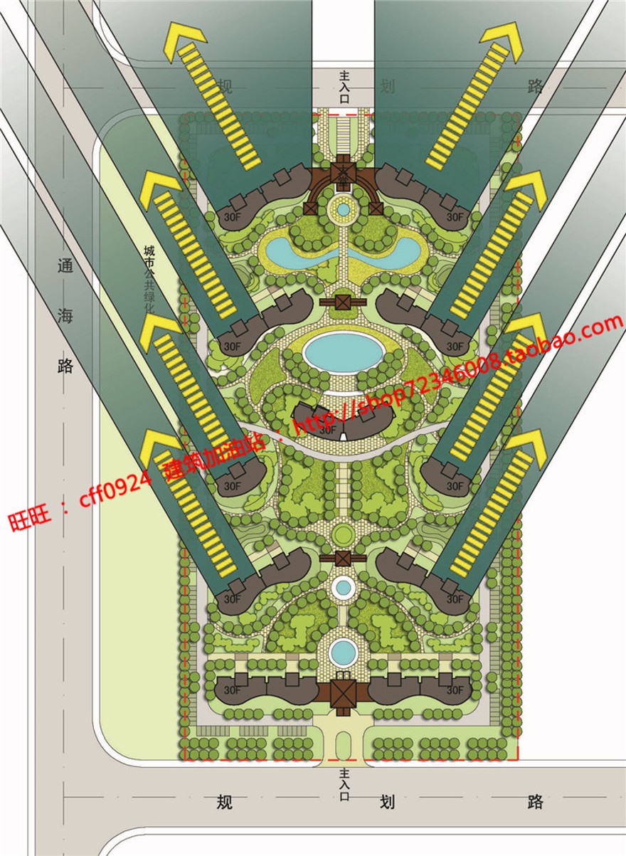 cad图纸+效果图+文本jpg住宅区小区住宅建筑方案设计