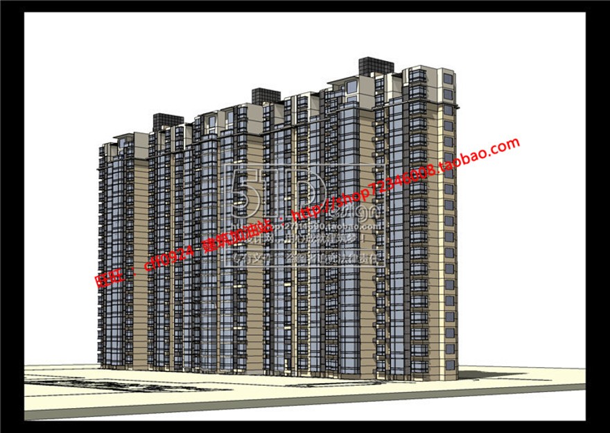 住宅区规划小区su模型效果图文本cad图纸总图户型