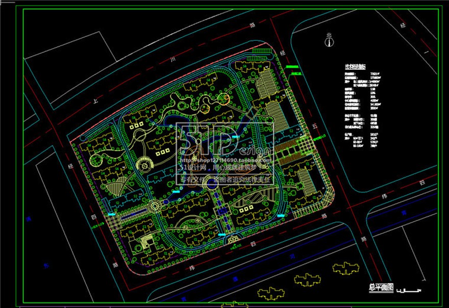 建筑小区规划住宅区规划设计cad图纸+效果图+文本