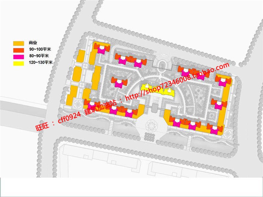 小区规划四个方案cad总图住宅区规划设计带cad户型图