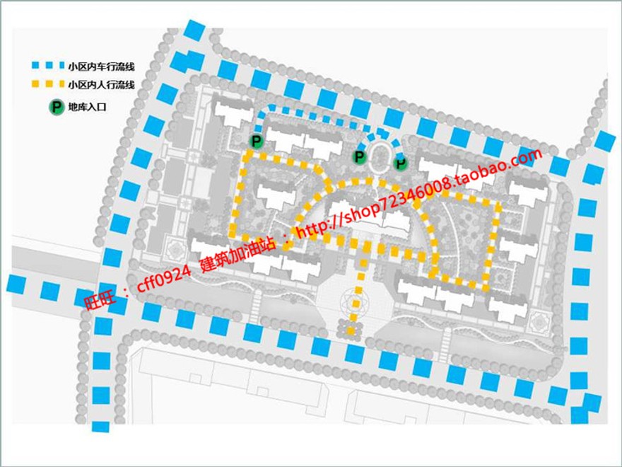 小区规划四个方案cad总图住宅区规划设计带cad户型图