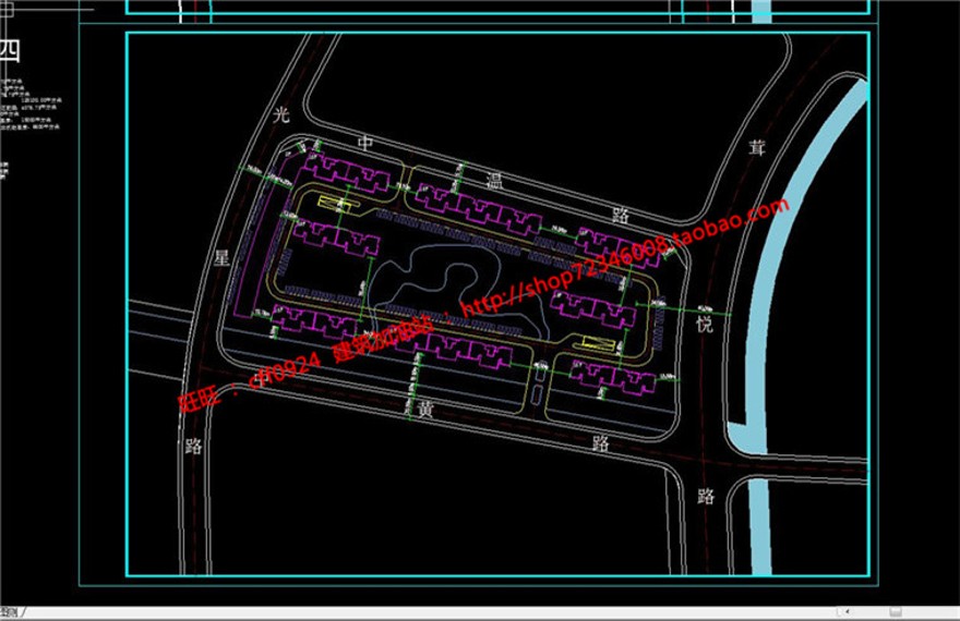 小区规划四个方案cad总图住宅区规划设计带cad户型图