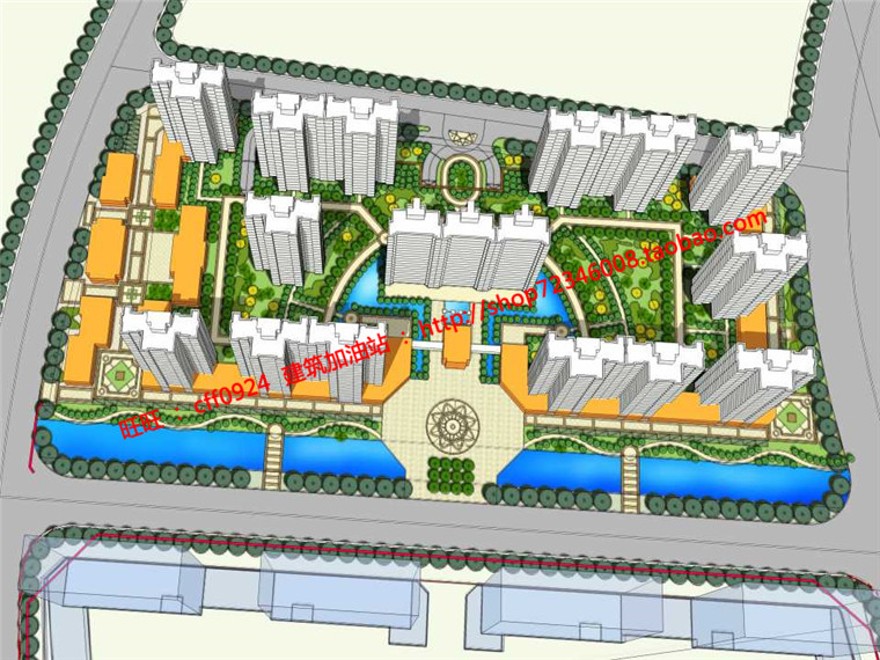 小区规划四个方案cad总图住宅区规划设计带cad户型图