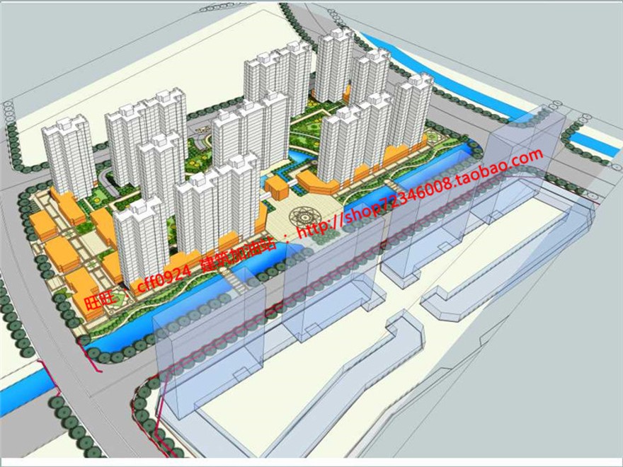 小区规划四个方案cad总图住宅区规划设计带cad户型图