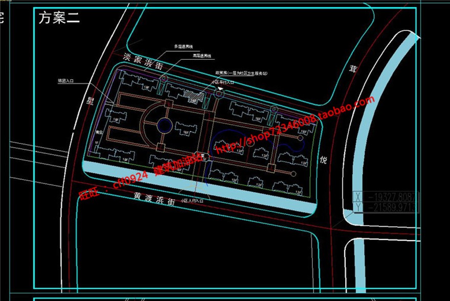 小区规划四个方案cad总图住宅区规划设计带cad户型图