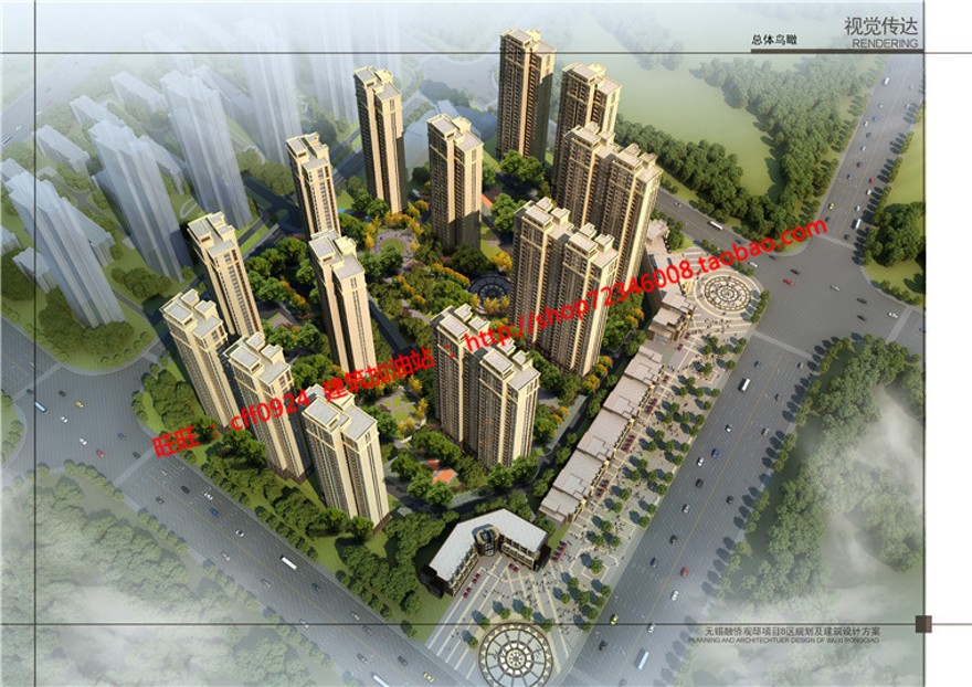 小区规划住宅区建设住宅高层住宅cad图纸平立剖文本效果图