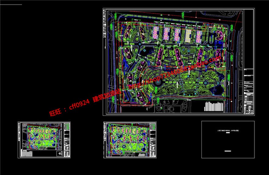 小区规划总图设计cad图纸彩色总平文件