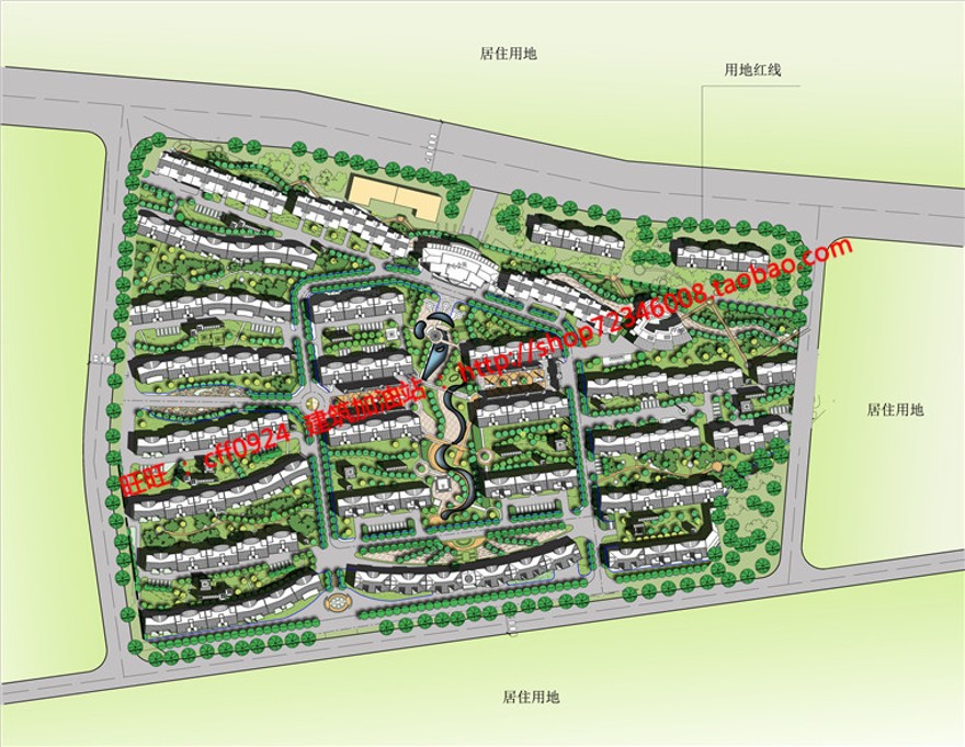 安置区居住小区规划设计cad图纸户型su模型效果图