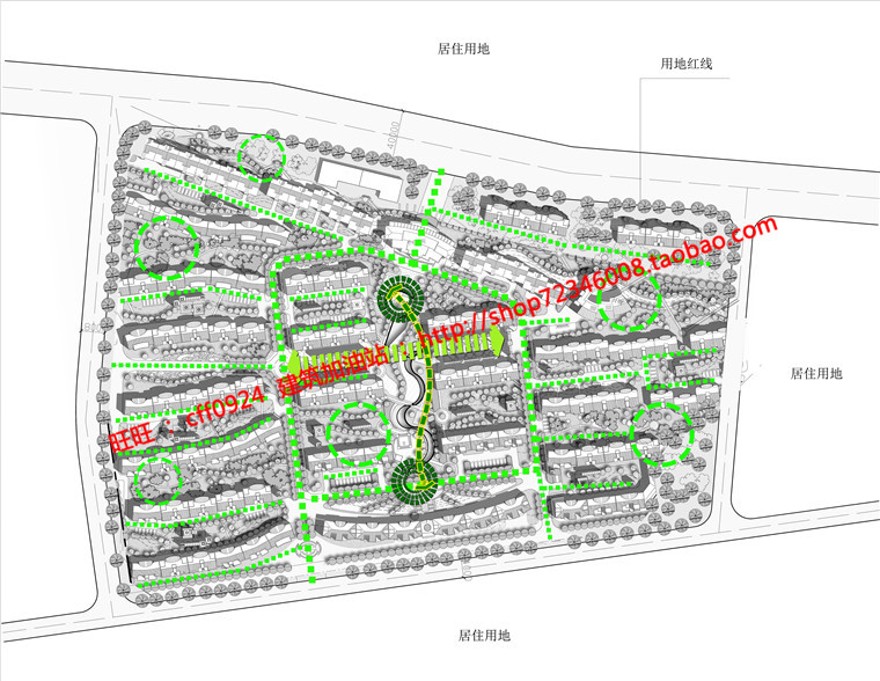 安置区居住小区规划设计cad图纸户型su模型效果图