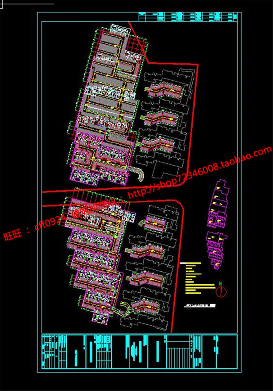 小区规划住宅区cad总图及户型图带效果图