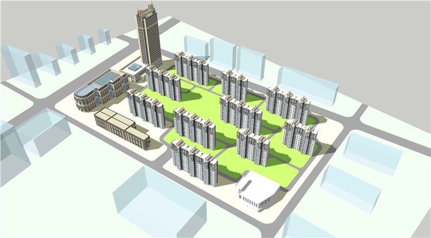 完整住宅区规划小区方案设计有cad图纸su模型psd效果图