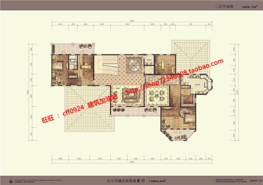 商业别墅群居住组团绿化多层住宅户型洋房cad总图多种户型彩平