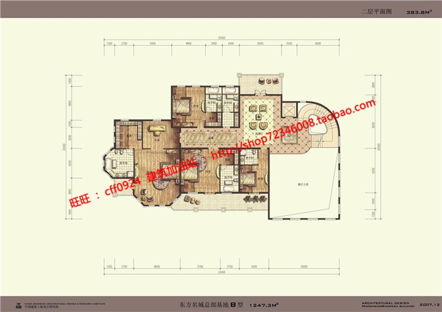 商业别墅群居住组团绿化多层住宅户型洋房cad总图多种户型彩平