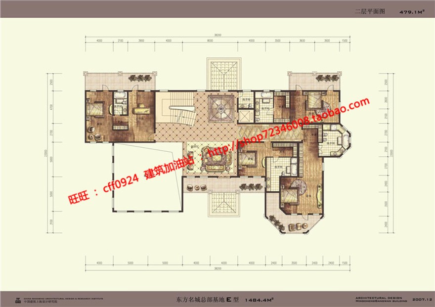 商业别墅群居住组团绿化多层住宅户型洋房cad总图多种户型彩平