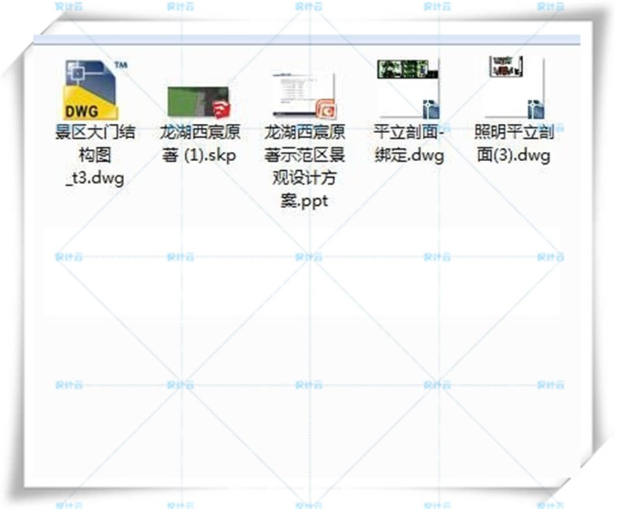 完整龙湖西宸原著景观设计SU模型+大门头CAD施工图+文本