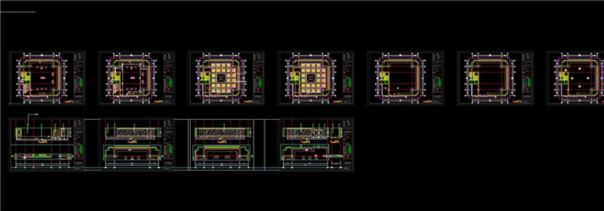 展览馆室内装修全套设计文本+cad(平立剖施工图)