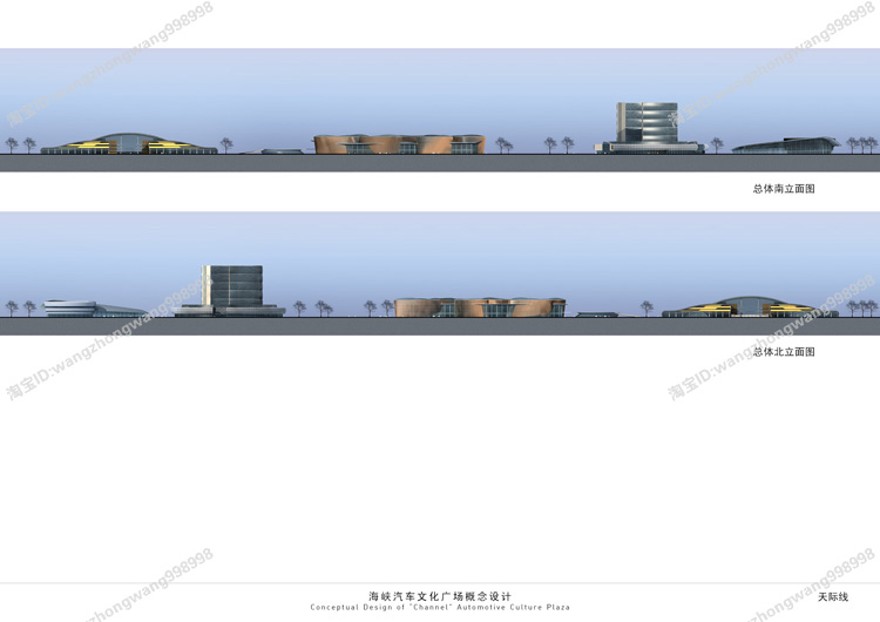 完整汽车城CAD施工图纸4S专卖店车展SU模型车站外观展厅