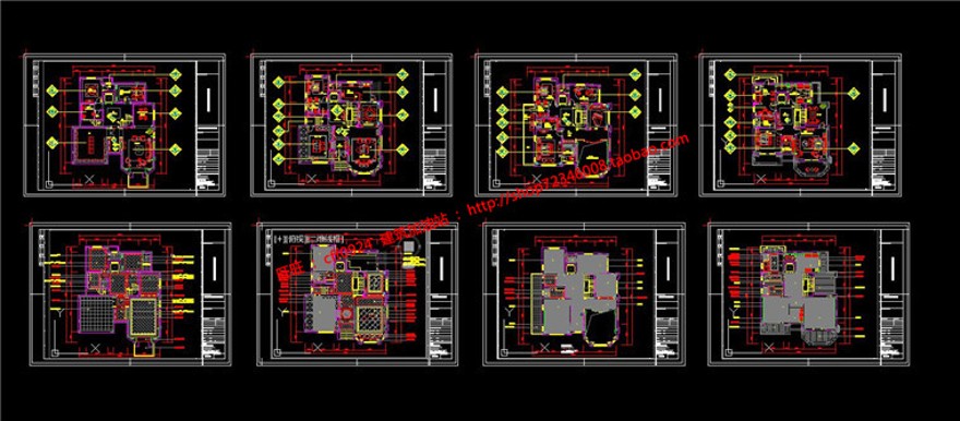 室内设计装修图cad图纸平立剖施工图参考效果图