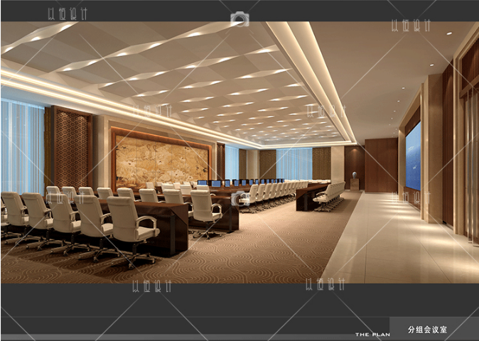 资源素材高端现代风会议中心室内CAD配套效果图原创设计
