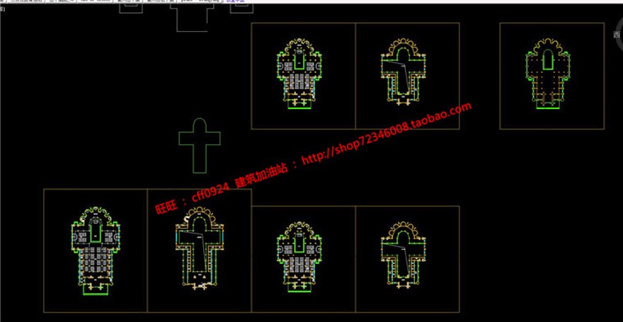 教堂教会信仰中心宗教景观建筑规划项目cad总图平立面文本效果图