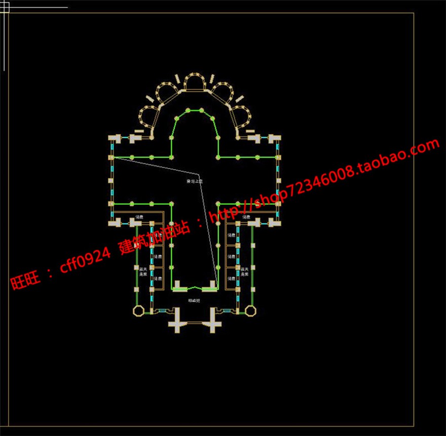 教堂教会信仰中心宗教景观建筑规划项目cad总图平立面文本效果图