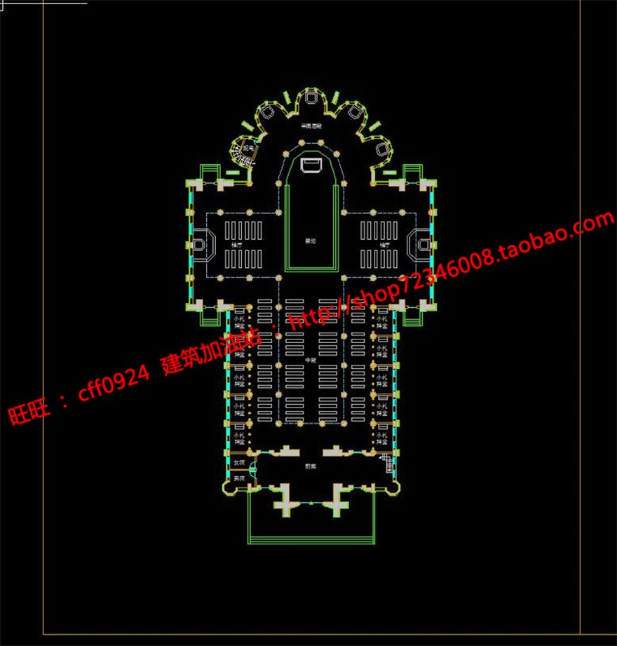 教堂教会信仰中心宗教景观建筑规划项目cad总图平立面文本效果图