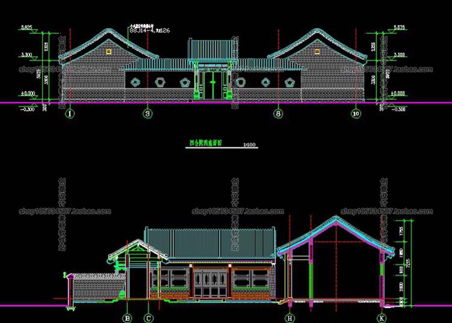 成套-精选21套北方中式古建四合院建筑设计CAD图纸部分配建筑资源